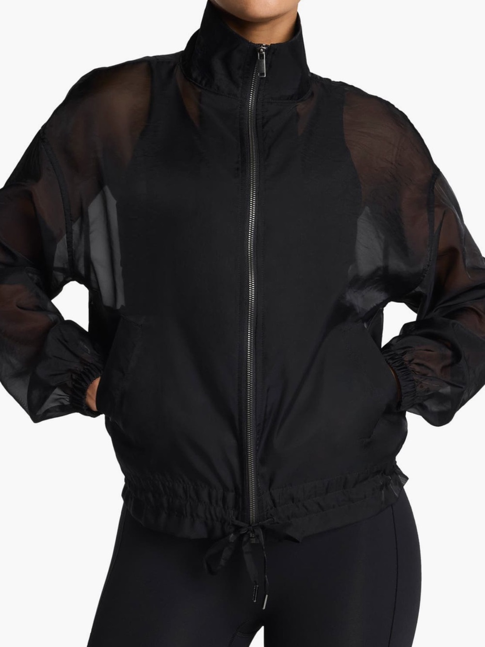 Spanx sheer full zip jacket
